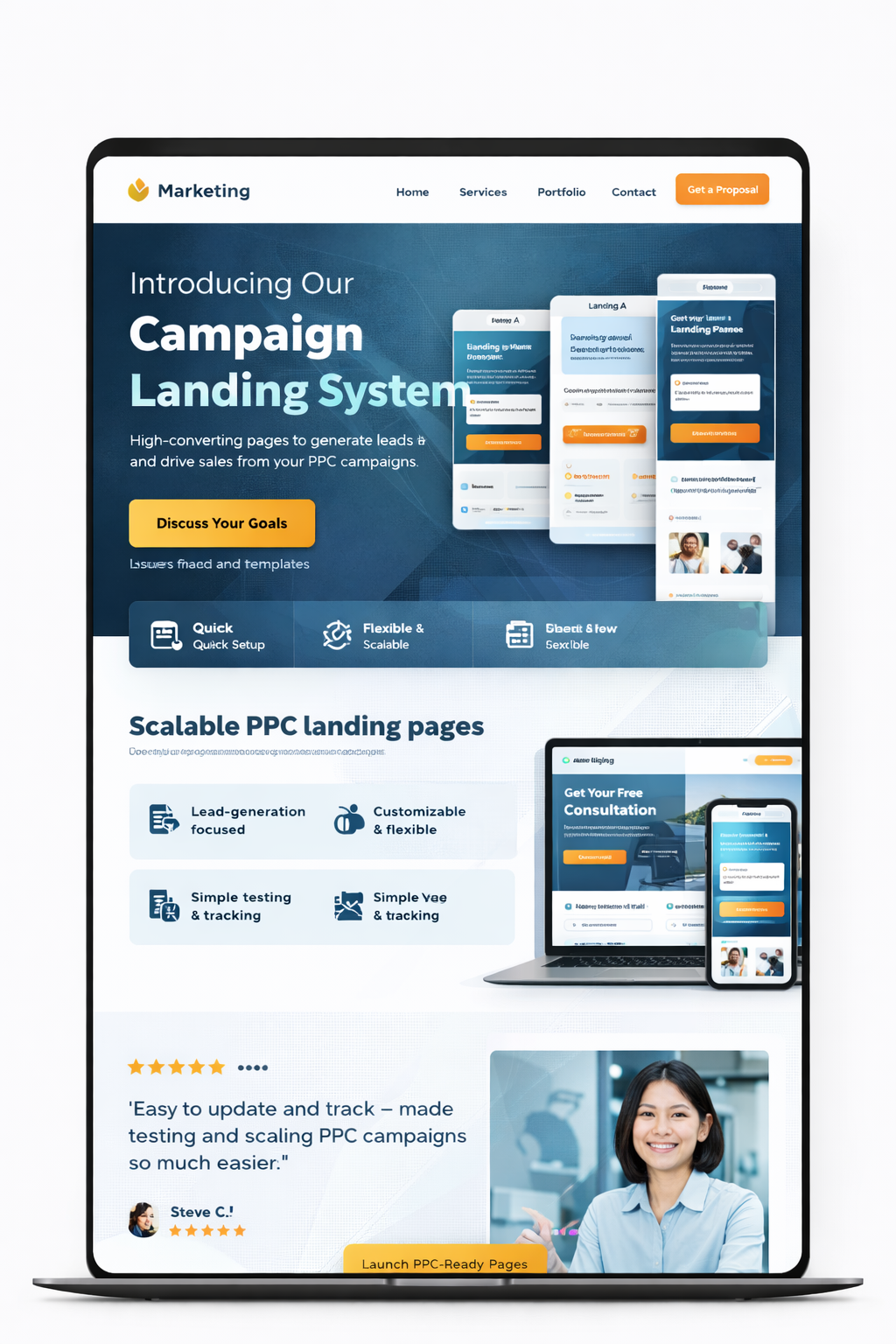 Campaign landing system preview