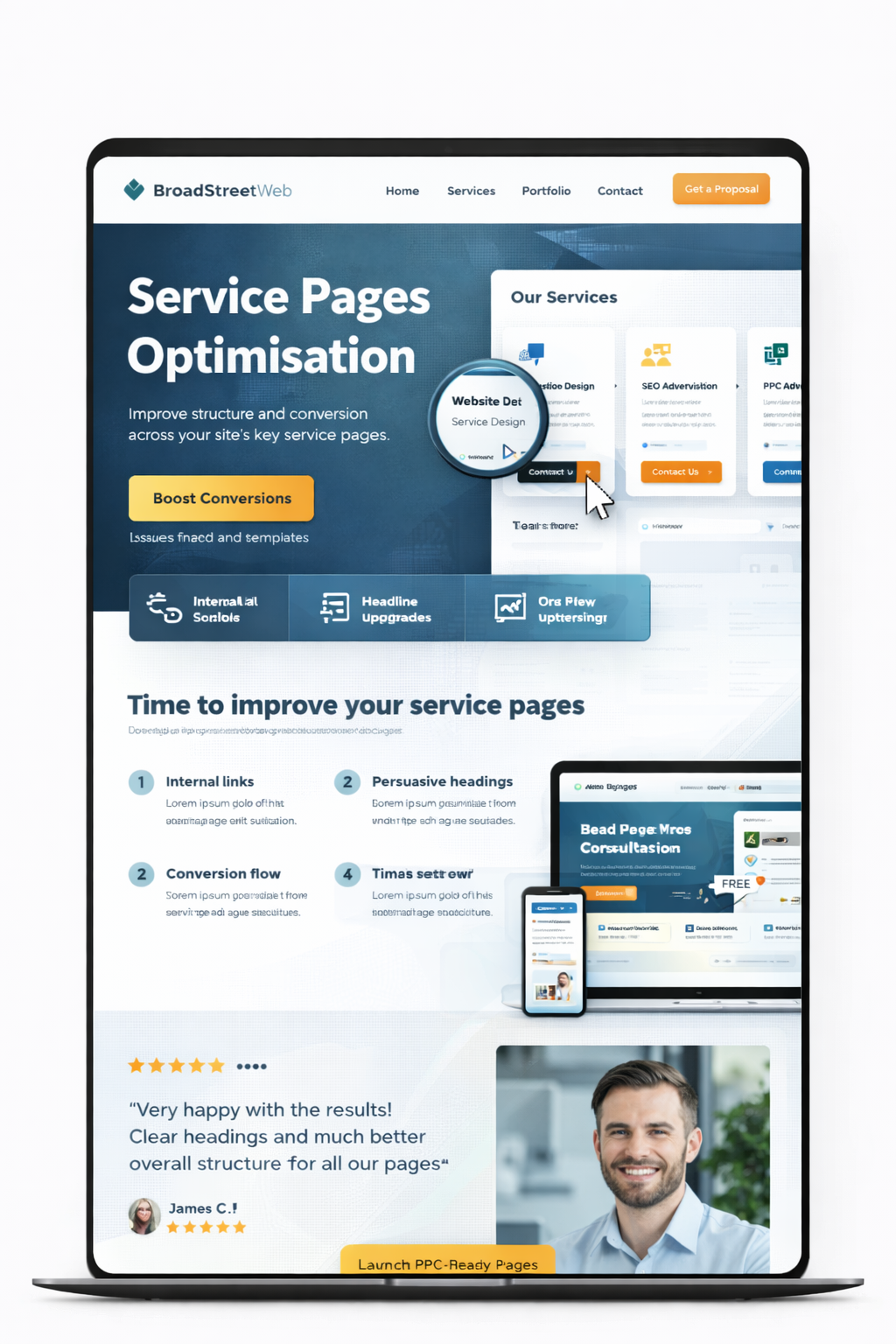 Service pages optimisation preview